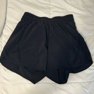 High Rise Lined Lululemon short 5” inseam, size 10, black